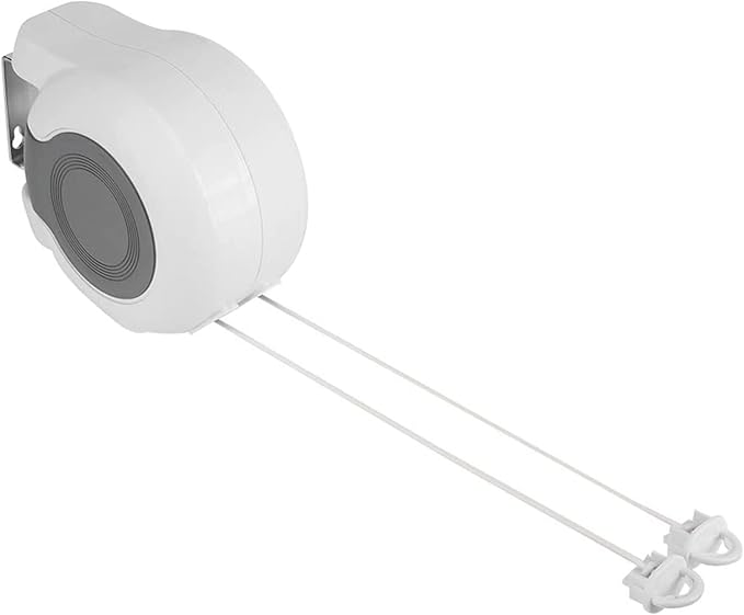 Durable Wall Mounted Retractable Clothes Line Washing Line Indoor Outdoor Double Drying Tool for Balconies and Small Gardens ABSPVC Black