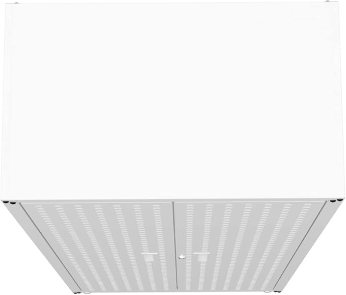 Manhattan Comfort Fortress Textured Metal 75.4" Garage Cabinet with 4 Adjustable Shelves in White