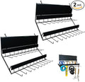 Century Drill & Tool, 2-tier pegboard rack space saver #03199 – perfect for garage organization, store garden equipment and tools, hanging crafts & jewelry, retail, product display (2 Pack)