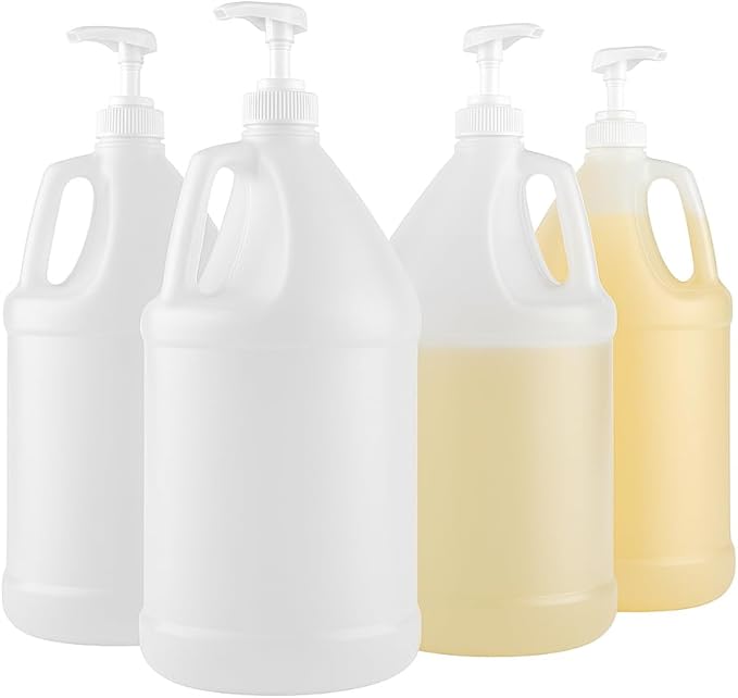 Kitchentoolz 1-Gallon Plastic Jug with Pump Dispenser - Ideal for Epoxy Resin, Laundry Detergent, Liquid Soap, Snow Cone Syrup, Batter