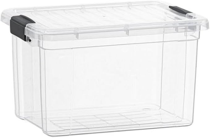 Superio Mini Deep Storage Organizer Bin with Lid X-Deep Small Clear Storage Box with Latch for Home, Kitchen, Garage- Store Toys, Food, Supplies, and Hair Accessories (2.4 Quart)