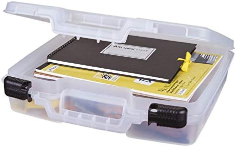 ArtBin 6962AB Quick View Deep Base Carrying Case with Removable Dividers and Tray, Portable Art & Craft Storage Box, 15", Clear