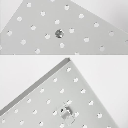 Pegboard Smith 16x16 inch Wall Organizer Pegboard Panels, Gray Metal Pegboard for Tool Storage, Workbench Tools Organization Peg Board (2 PCS, Grey)