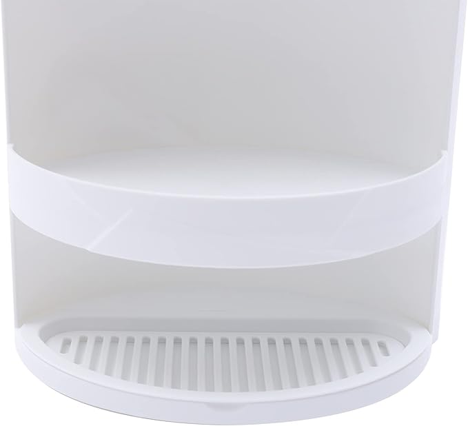 3 Tier Corner Shelf Stand, Cosmetic Skincare Organizer for Bathroom & Vanity, Tabletop Storage Rack Cabinet for Small Space, Waterproof Stand with 360° Rotating Door, 8 x 8 x 23.6, White