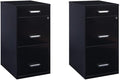 Scranton & Co Set of 2 18" D 3-Drawer Metal Filing Cabinet with Pencil Drawer