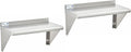 Commercial Wall Shelf - 300 lb. Weight Capacity, 36" W x 15" D, NSF Solid, Stainless Steel - 2/Pk (29N-232)