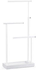 SRIWATANA Jewelry Organizer Stand, Extra Tall Jewelry Display Necklace Holder, Gift Idea (White)