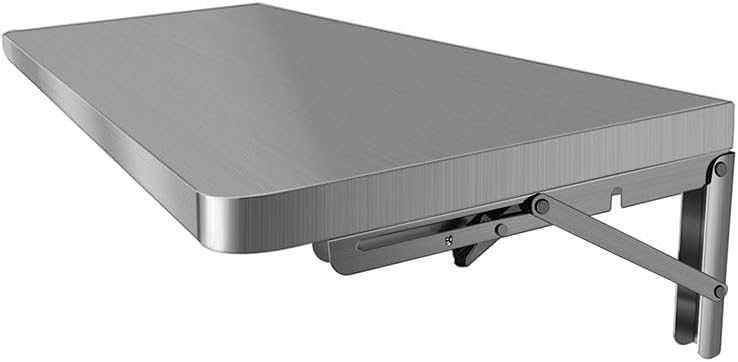 304 Stainless Steel Folding Wall Shelf Wall Mount Kitchen Storage Shelves Rounded Corners Food-Grade Folding Table Thickened Bracket for Laundry Room Garage Restaurant.(40x30cm/15.7x11.8in)