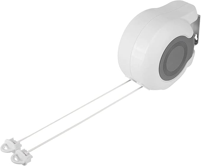 Durable Wall Mounted Retractable Clothes Line Washing Line Indoor Outdoor Double Drying Tool for Balconies and Small Gardens ABSPVC Black