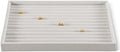 Velvet Ring Display Tray, Stackable Muilt Slot Rings Ear Stud Storage Tray, Drawer Insert Jewelry Accessories Organizers Plate (White)