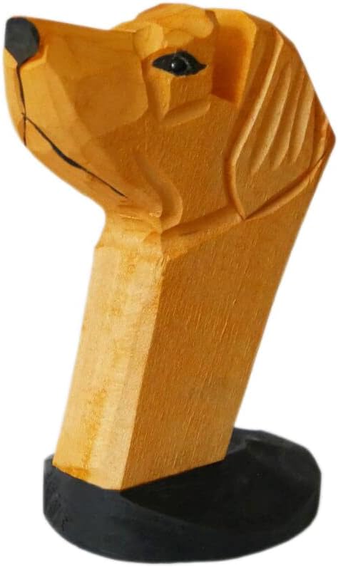 Red Dollar Handmade Wood Carved Animal Eyeglass Holder, Cute Sunglasses Display Stand, Nightstand Home Office Desk Decor, Christmas Holiday New Year Business Gift for Men Women Adults (Brown Dog)