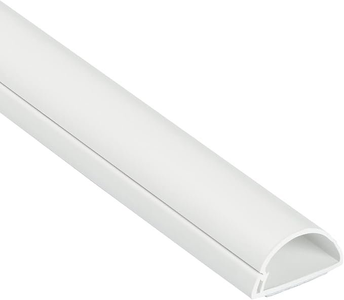 D-Line Cable Raceway On-Wall Cord Cover | 1D3015W | Surface Mount Electrical Channel to Hide and Conceal Cords, Cables, and Wires | White, Paintable