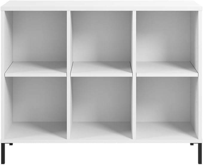 Bush Furniture Essence 6 Cube Organizer in White | Organizers and Shelves for Home Office Workspace, Living Room, Entryway, Bedroom, and Mudroom