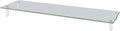 Kantek Extra-Wide Glass Monitor Riser with 8mm Tempered Glass Platform and 60-Pound Capacity, Clear Glass (MS380), 3.3" x 39.4" x 10.2"