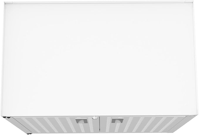 Manhattan Comfort Fortress Textured Metal 31.5" Garage Mobile Cabinet with 2 Adjustable Shelves in White