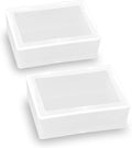 2 Pieces Rectangle Small Plastic Box Containers (5.2 x 3.86 x 1.69 inches) with Double Buckle for Collecting Small Items, Beads, Game Pieces, Business Cards, Crafts Accessories