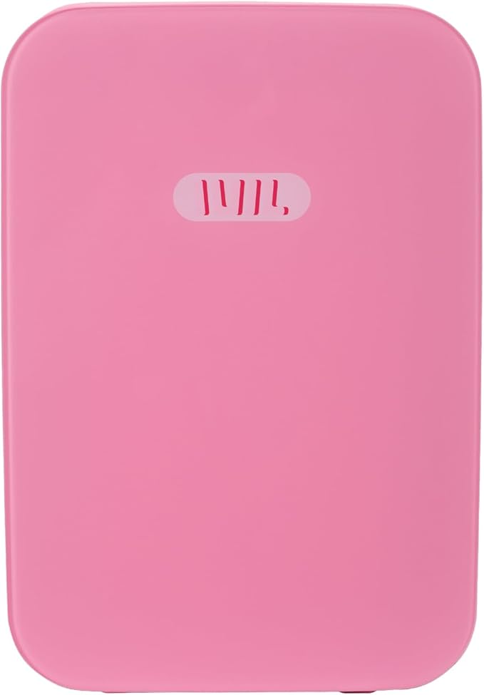 JOYSTAR 10 Liter/12 Cans Mini Fridge for Bedroom, Office, Dorm & Car, Portable Small Refrigerator for Skincare, Makeup, Beverage, Drinks, Thermoelectric Cooler & Warmer, Glass Door, Pink