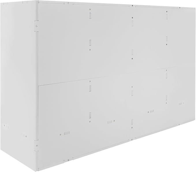 Literature Organizer 32 Slots Office Mailbox Cubbies PVC Desk Mail Sorter Organizer with Adjustable Panels & 2 Drawers for Office, Home, Classroom, Mailrooms, Bearing 110lbs (White)