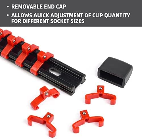 Socket Organizer Drive ABS Tools - Socket Holder, Premium Quality 30 Pieces Socket Holders Kit 1/4-Inch x 160 Clips, 3/8-Inch x 150 Clips, 1/2-Inch x 120 Clips（30PC,Mix-color)