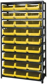 Quantum Storage Systems MSU-531YL Solid Heavy Duty 10 Shelves 27 MAGNUM Yellow Bins 75" H x 42" W x 18" D