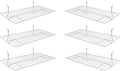 Only Garment Racks Grid and Slatwall Panel Display Shelf - - Clothing Display Rack Grid, Heavy Duty Shelves, 12" D x 23-1/2"W Straight Shelf for Grid Panel, Wire, (Box of 6) (WHITE)