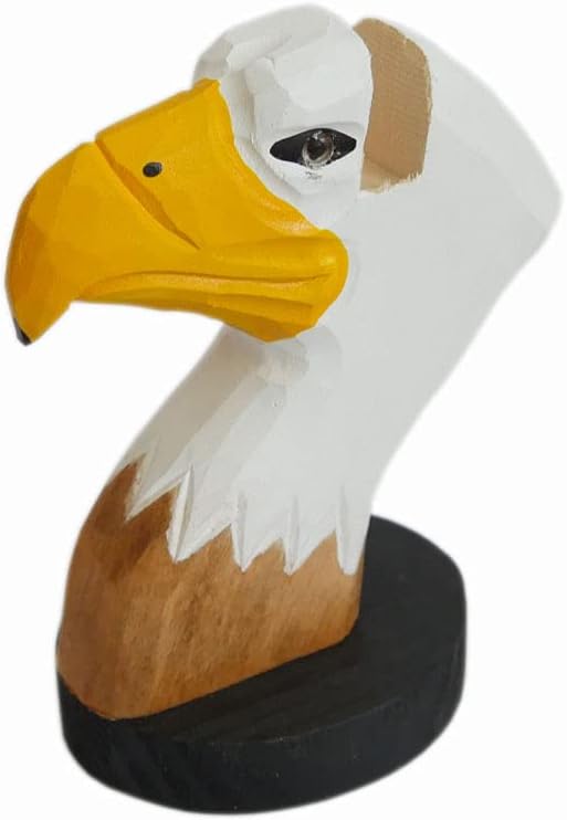 Red Dollar Handmade Wood Carved Animal Eyeglass Holder, Cute Sunglasses Display Stand, Nightstand Home Office Desk Decor, Christmas Holiday New Year Business Gift for Men Women Adults (Eagle)
