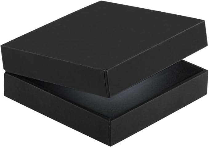 Allure - Slim Ring Box With LED Light, Square Shaped Elegant Flat Diamond Ring Case, Small, Black Velvet Interior Jewelry Display Gift Box For Unique Proposal, Engagement Or Wedding.