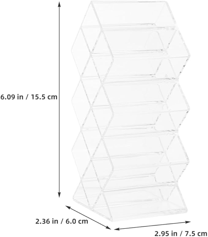 Luxshiny 2Pcs Clear Acrylic Lipstick Organizer with Compartments Dustproof Makeup Display Holder for Lip Gloss Liquid Solid Lipstick Storage Bedroom Supply Vanity Organizer