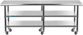 AmGood Stainless Steel Work Table with 2 Shelves and Casters | Metal Utility Table On Wheels (Stainless Steel, 84" Long x 30" Deep)