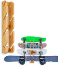 COR Surf Skateboard & Snowboard Wall Mount Display - 4 Board Indoor Rack Made with Sustainable Bamboo