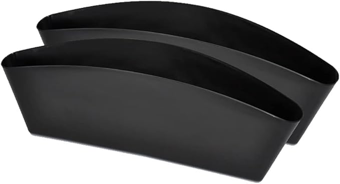 Riloer 2 Pcs Car Seat Pockets Plastic Car Console Side Organizer, Sturdy Leather Car Gap Filler, Pocket Black Drop Catcher Pocket Between Seat Console