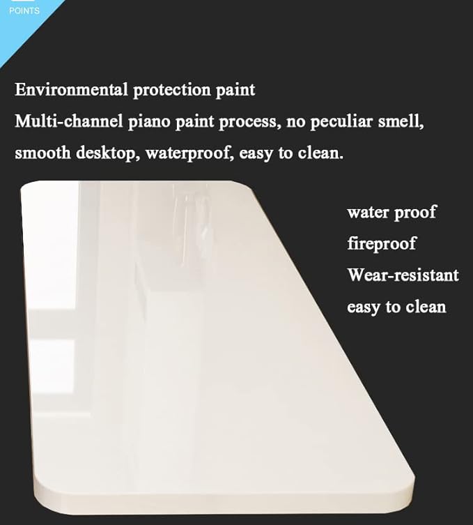 Wall Mounted Folding Table,White Floating Desk for Small Spaces,Stainless Steel Bracket Laundry Folding Table,Wall Folding Desk,Home Bars and Dining Establishments(100x50cm/39.4"×19.7")