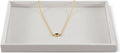 Velvet Stackable Jewelry Display Flat Tray For Ring Earring Necklace Bracelet, Bangle Pendant Storage Blank Plate, Shop Countertop Jewelry Dish Organizer (White)