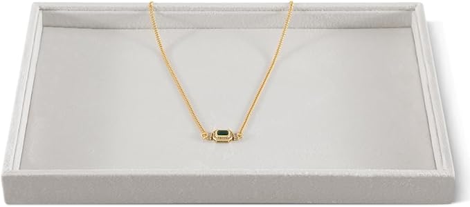 Velvet Stackable Jewelry Display Flat Tray For Ring Earring Necklace Bracelet, Bangle Pendant Storage Blank Plate, Shop Countertop Jewelry Dish Organizer (White)