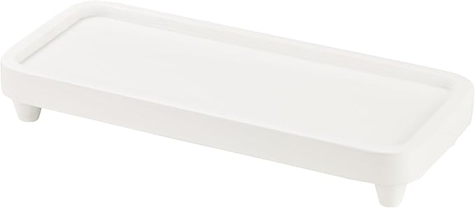 Bathroom Tray for Counter,Vanity Tray,Soap Dispenser Tray for Kitchen Sink, Kitchen and Home Decor (White)