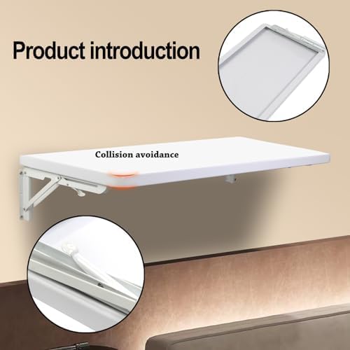 Laundry Room Wall Mounted Folding Table, Kitchen Restaurant Home Bar Work Table, All Aluminum Countertop, Waterproof Easy to Install and Clean (100X50cm/39.4"×19.7")…