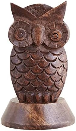 Stocking Stuffers Wooden Owl Glasses Holder Night Stand Reading Eyeglass Retainer White Elephant Gifts for Adults Women Men Him Her Mom Dad Car Christmas Gifts
