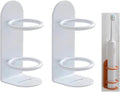 Mighty Eco-Friendly Wall Toothbrush Holder for Bathroom - No Drilling, 2Pack (White)