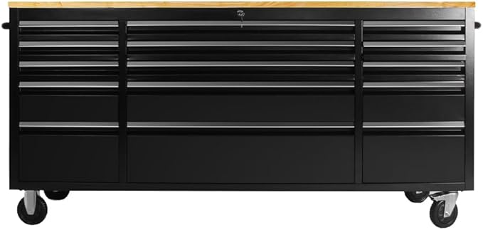 72 inch Tool Chest with 15 Drawers for Garage, Workbench and Repair Store, Tool Cabinet -Black (72 inch Tool Chest- Black)