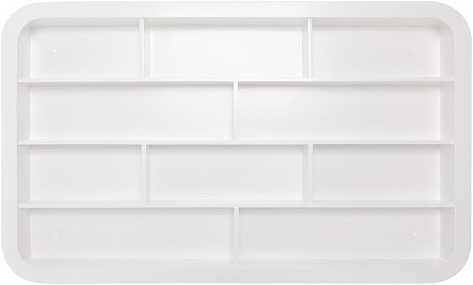 Hanging Nail Polish Display Rack, 4-Tier Wall Mount Nail Polish Organizer with 10 Compartment, Display Stand Shelf for Small Cosmetics (White)