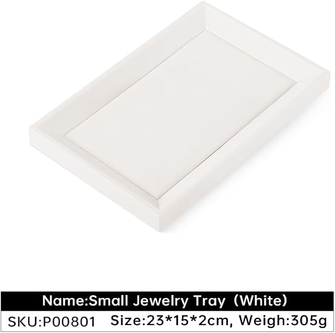 Jewelry Tray, Leather Tray,Luxury White Tray For Earring,Ring,Bracelet,Flat Tray For Dresser