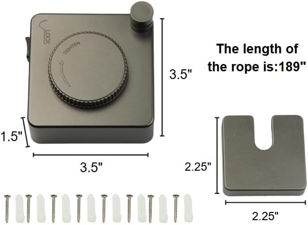 Retractable Clothesline 15.75-Foot Heavy-Duty Clothesline Wall-Mounted Anti-Sag Design for Indoor and Outdoor Use