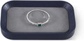 Ring Display Tray, Leather Earring Organizer,Luxury Key Tray,Premium Decorative Tray,Blue-Grey Jewelry Dish