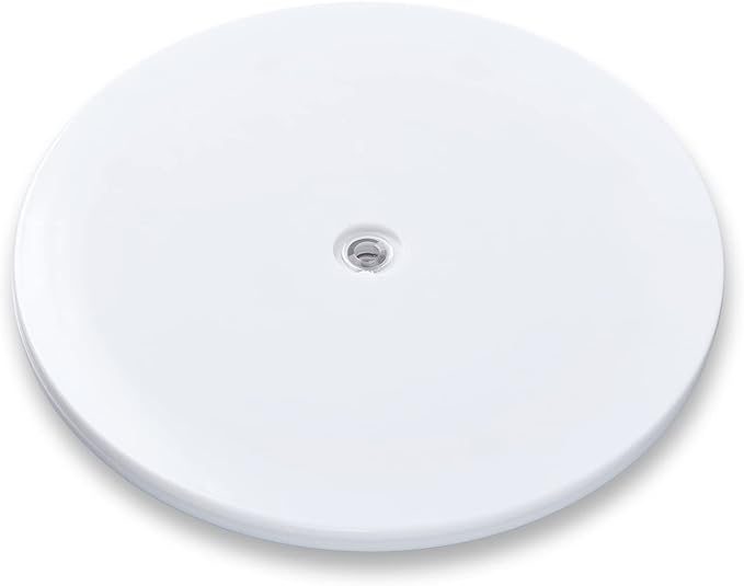 9 inch Lazy Susan Turntable White Acrylic Ball Bearing Rotating Tray for Spice Rack Table Cake Kitchen Pantry Decorating Bathrooms TV Laptop Computer Monitor, 50-lb Load Capacity (360˚ Rotation)