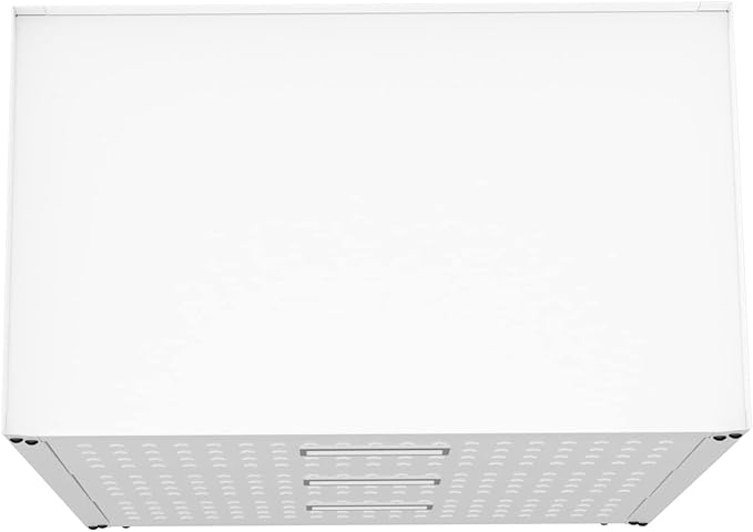 Manhattan Comfort Fortress 31.5-Inch Rolling Garage Tool Chest, 3-Drawer Lockable Mobile Storage Cabinet, Diamond-Textured Steel Utility Organizer with Wheels for Basement, Workshop in White