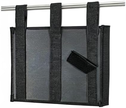 Linen Bedside Caddy, Bedside Storage Organizer for Hospital Beds, College Dorm Rooms or Baby Bed (Classic 4 Pockets Black)