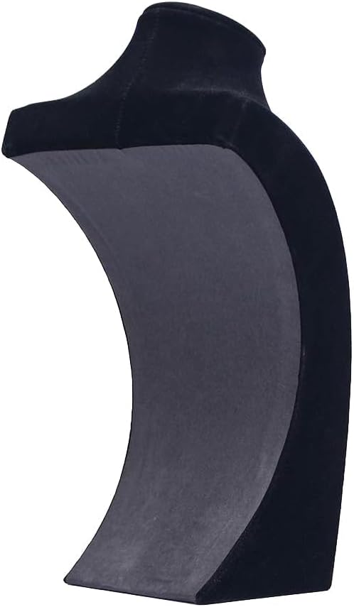 Coward 3Pcs Necklace Bust Stand Rack for Selling, Black Velvet Necklace Jewelry Display Holder for Jewelry Exhibition or Store Shop Show (9" Hight)