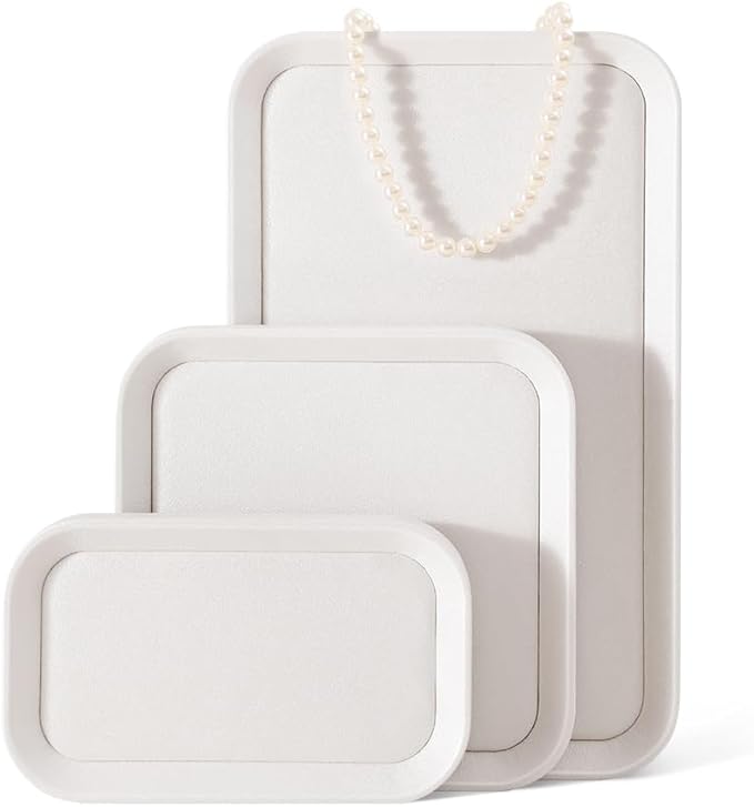 Jewelry Display, Leather Valet Tray,Luxury Jewelry Drawer Organizer,Premium Flat Tray,White Jewelry Tray
