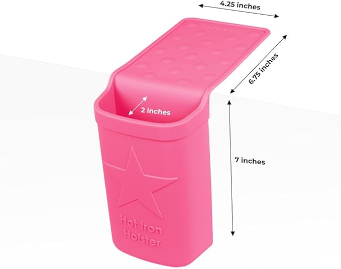Hot Iron Holster | Adhesive-Free Silicone Storage Pocket for Organization and Travel | Heat Resistant to 500°F | Ideal for Curling Irons, Hair Straighteners, and other Hot Tools