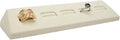Novel Box 5-Slot Beige Linen Rings/Earrings/Cufflinks Holder Tray 8.12x1.75x1 Inches - Ring Holder Organizer for Selling or Personal Use - Jewelry Display Trays for Special Occasions